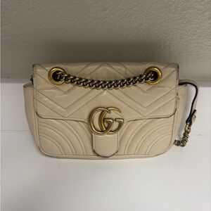 Gucci Quilted Crossbody Shoulder Bag with Gold Chain